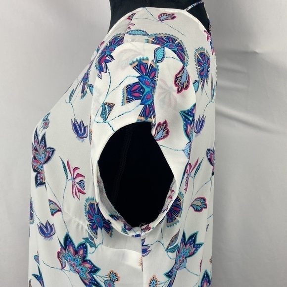 DR 2 Anthropologie Boho Floral Blouse with CutOut Detail on Back - Picture 4 of 8